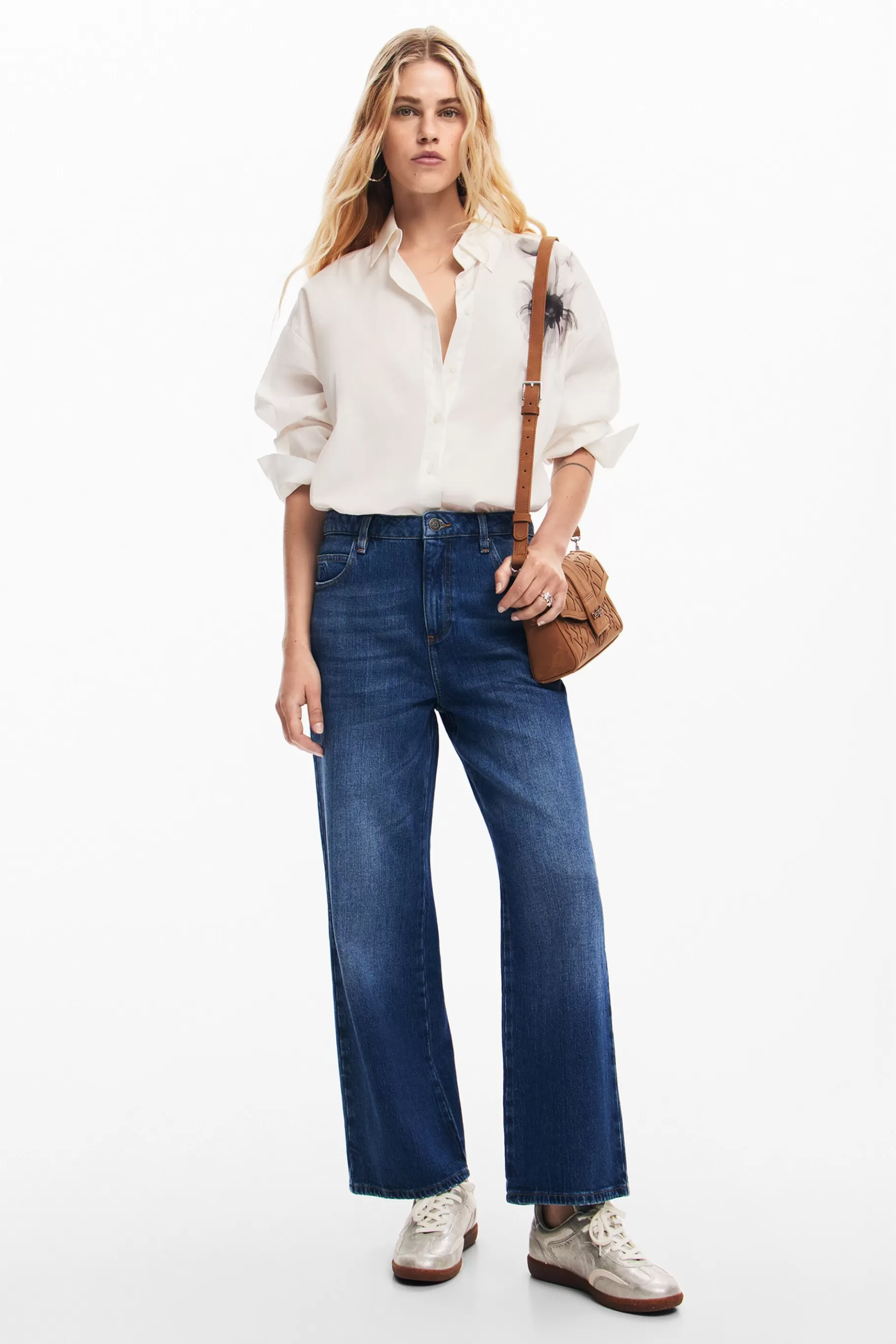 Desigual Pantalones culotte rosa*Mujer Vaqueros | Pantalones