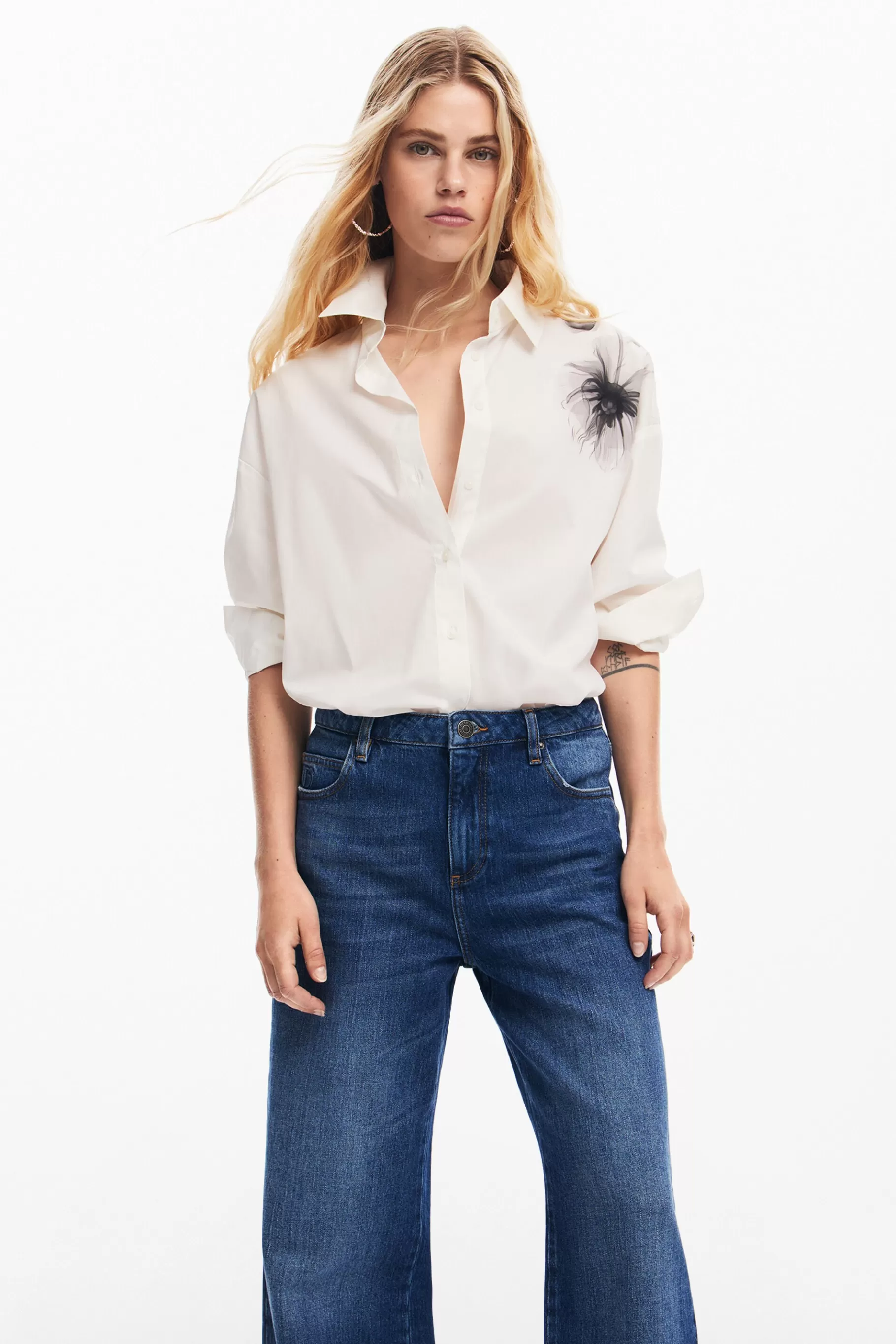 Desigual Pantalones culotte rosa*Mujer Vaqueros | Pantalones
