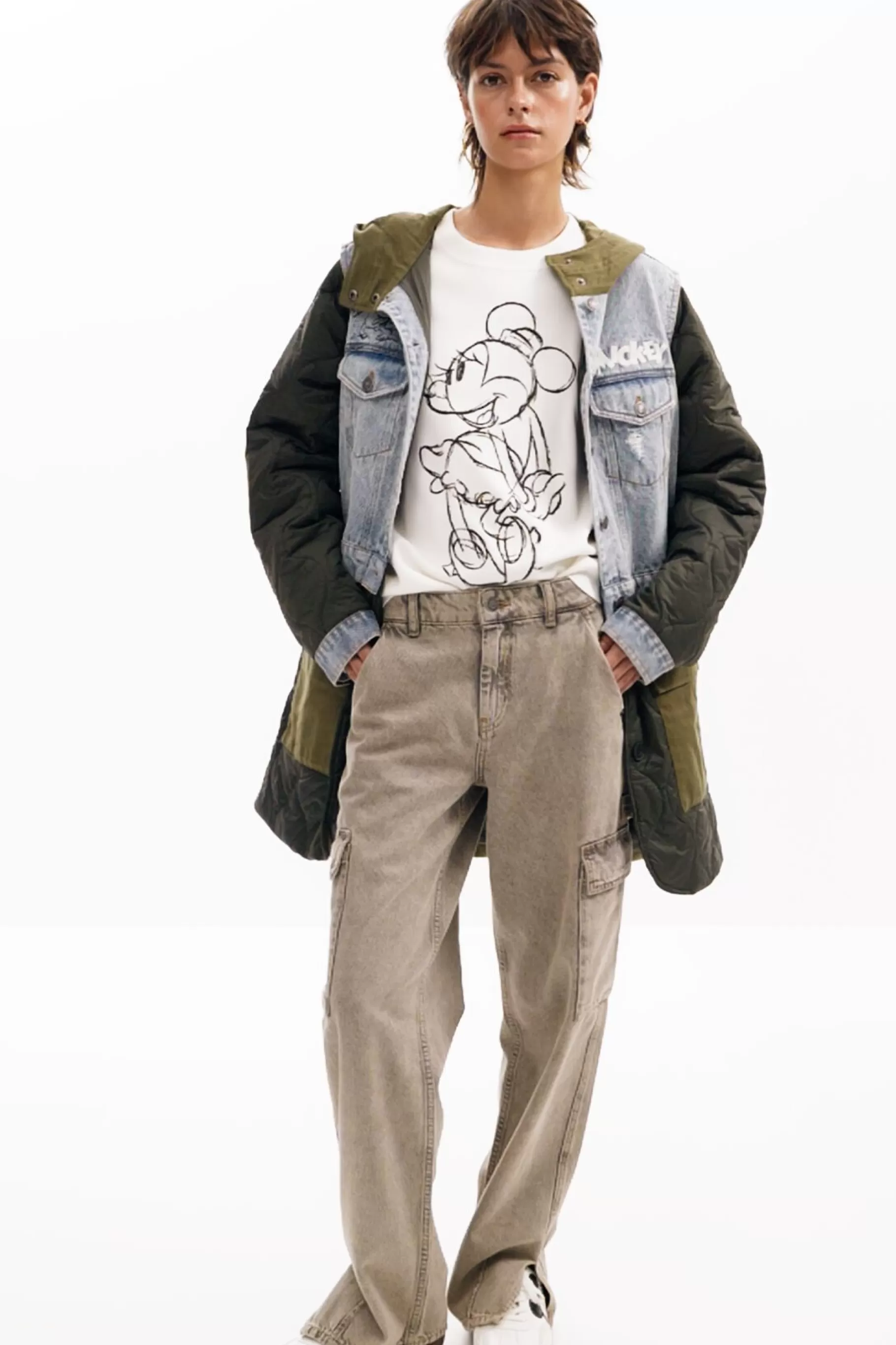 Desigual Parca híbrida capucha Mickey*Mujer Abrigos Y Chaquetas