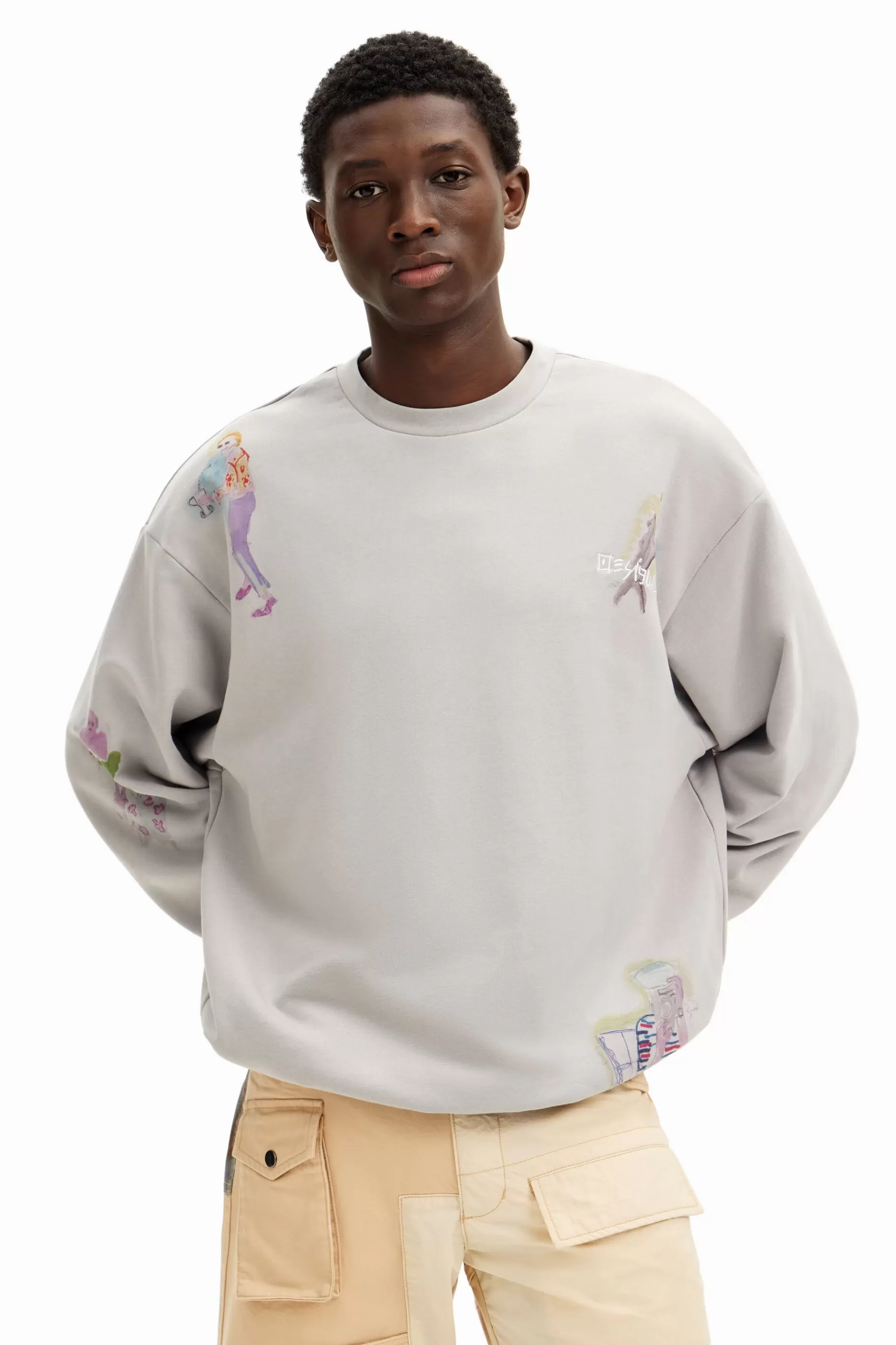 Desigual Sudadera ilustraciones acuarela*Hombre Jerséis Y Sudaderas