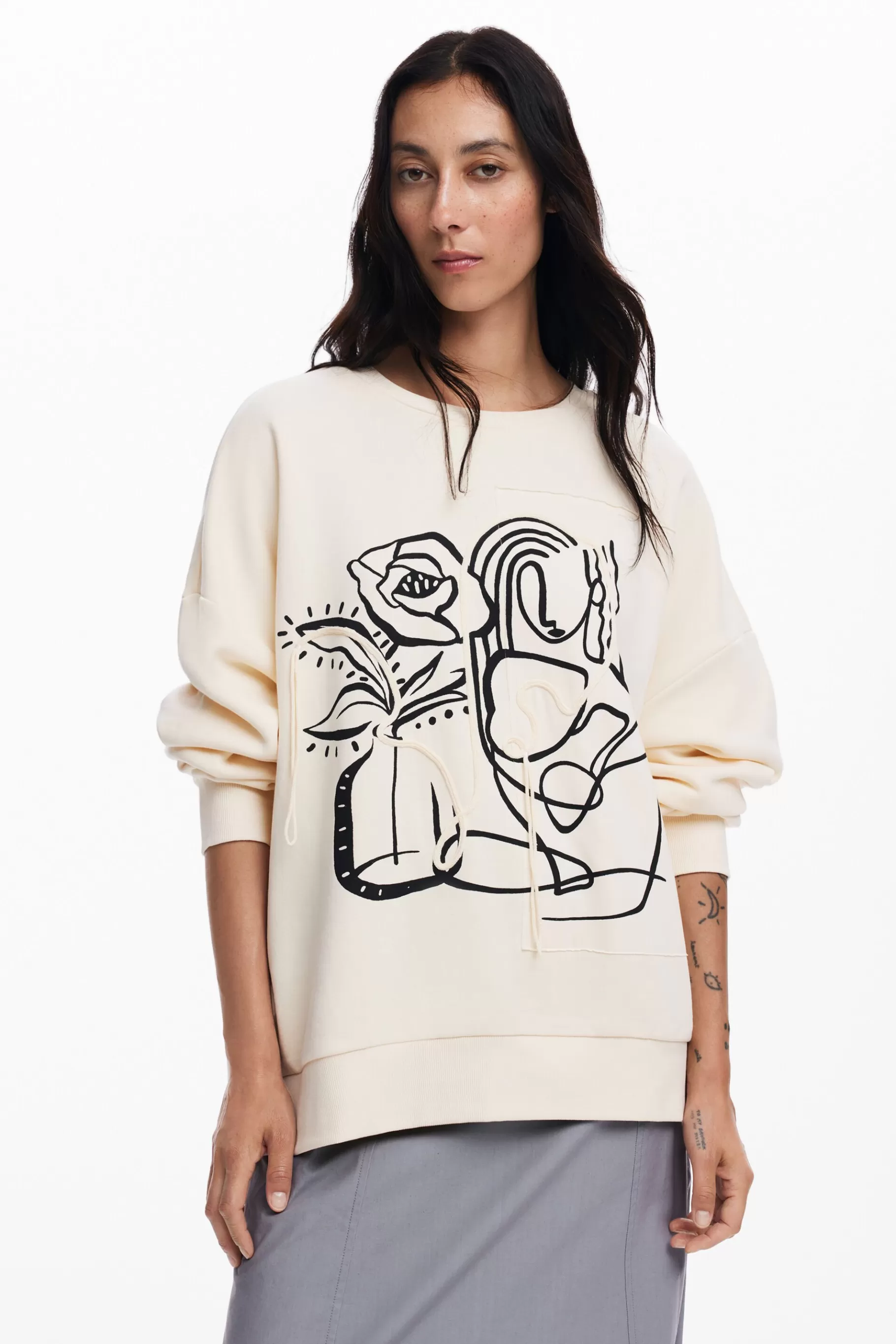 Desigual Sudadera oversize flor*Mujer Sudaderas | Jerséis
