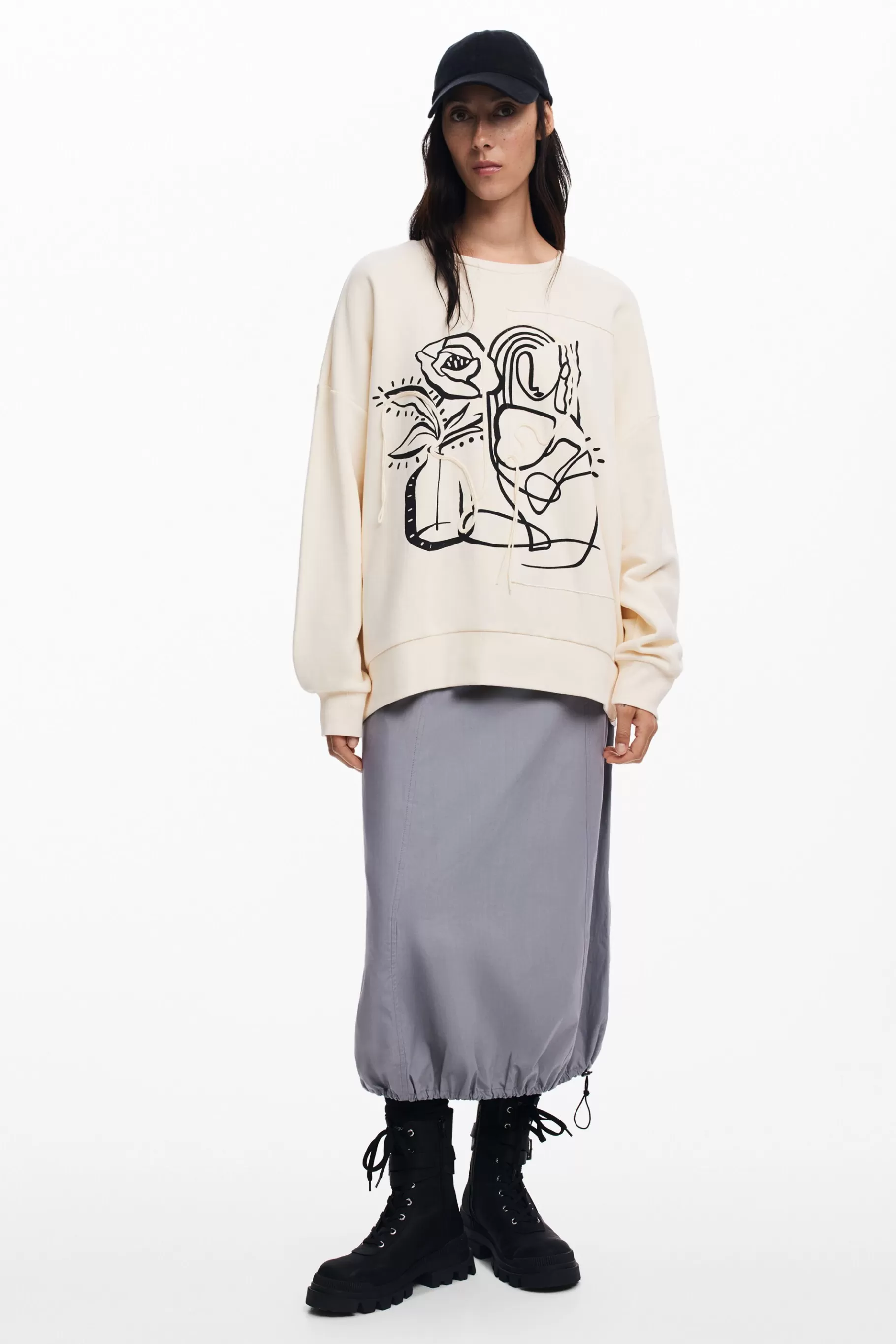 Desigual Sudadera oversize flor*Mujer Sudaderas | Jerséis