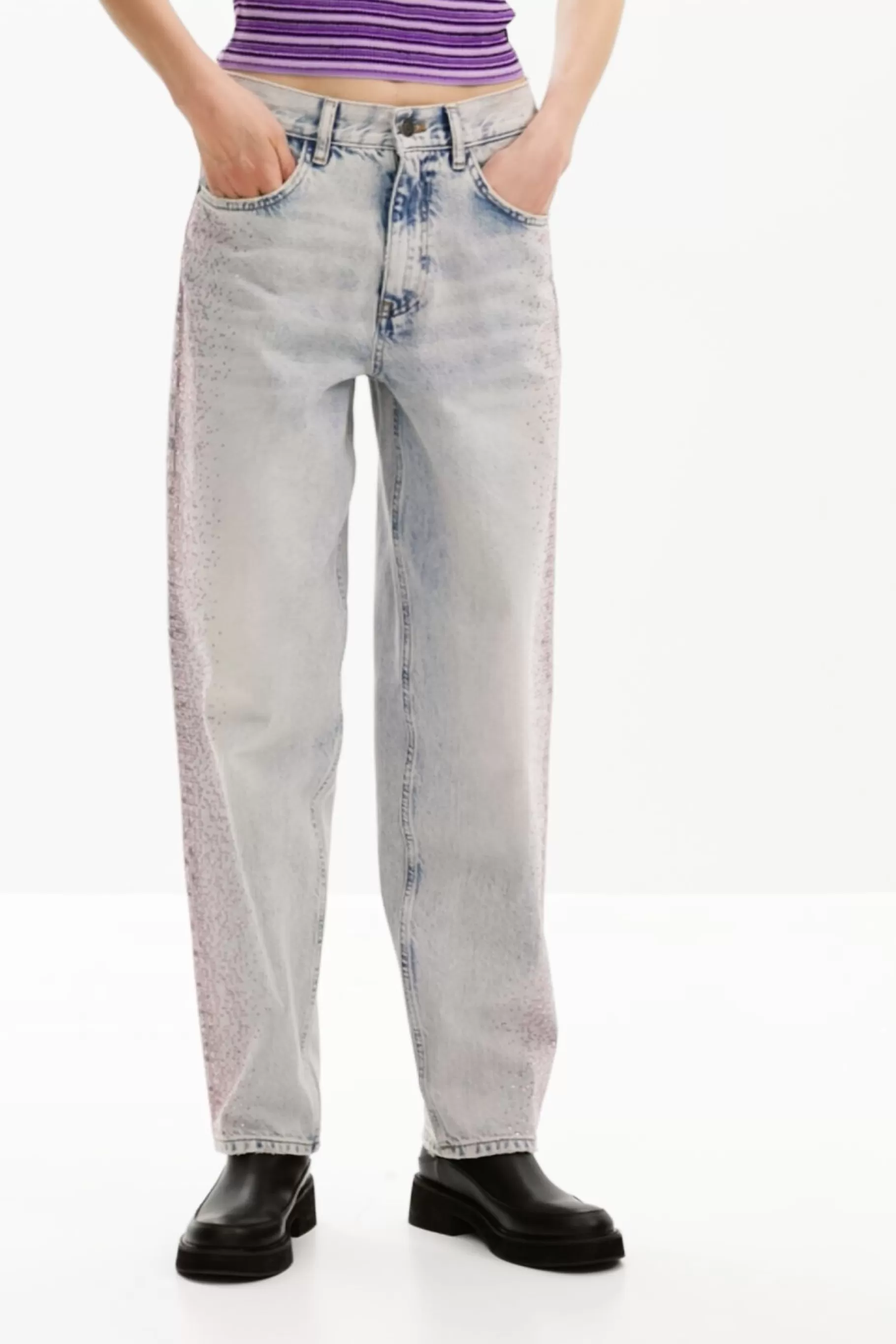 Desigual Vaquero recto brillantes*Mujer Vaqueros | Pantalones