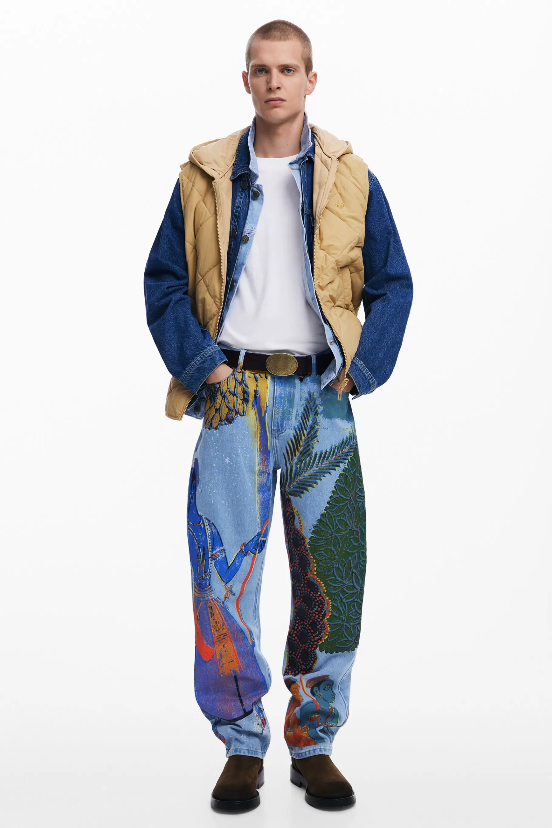 Desigual Vaqueros straight estampado India*Hombre Jeans Y Pantalones