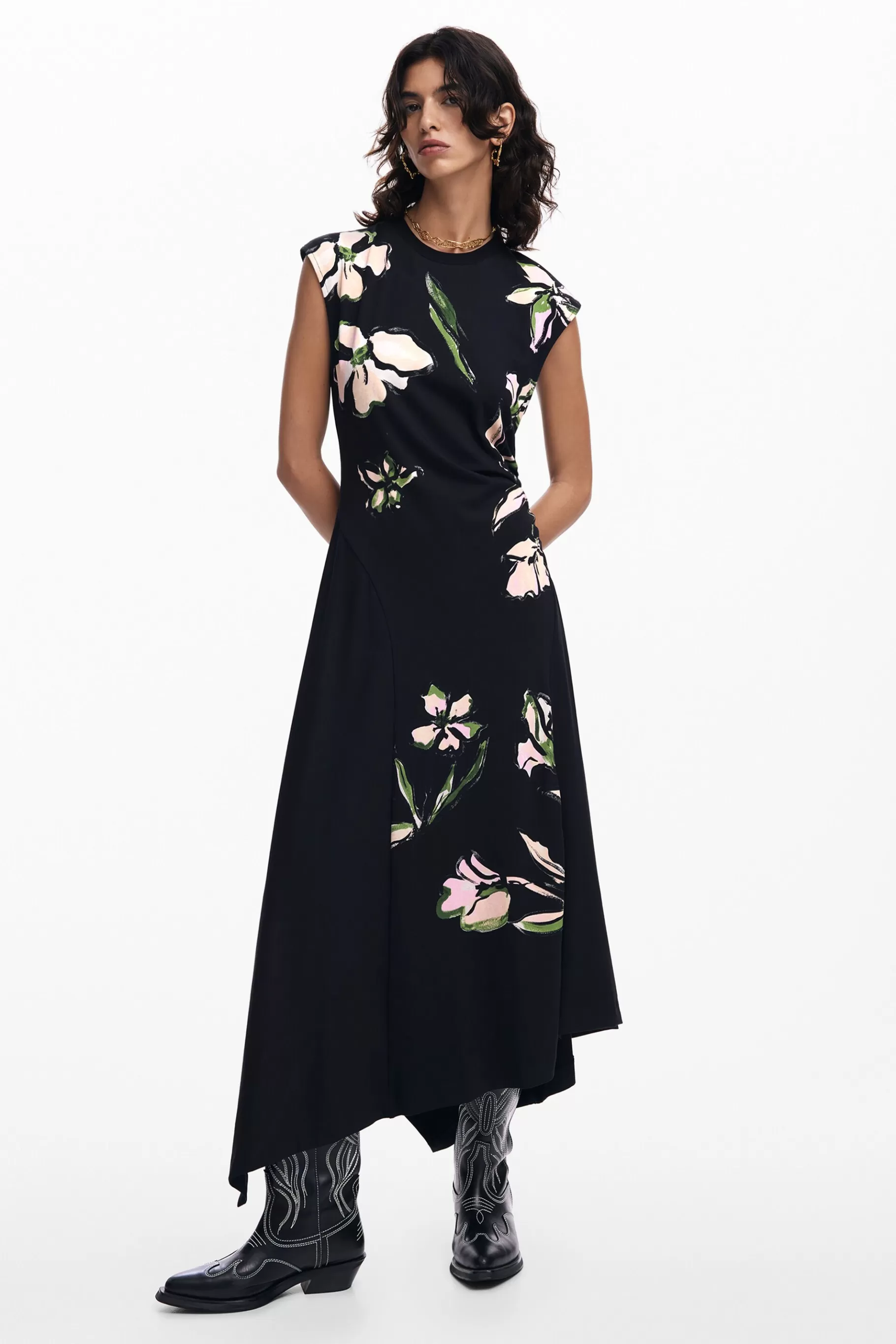Desigual Vestido asimétrico flores*Mujer Vestidos Y Monos