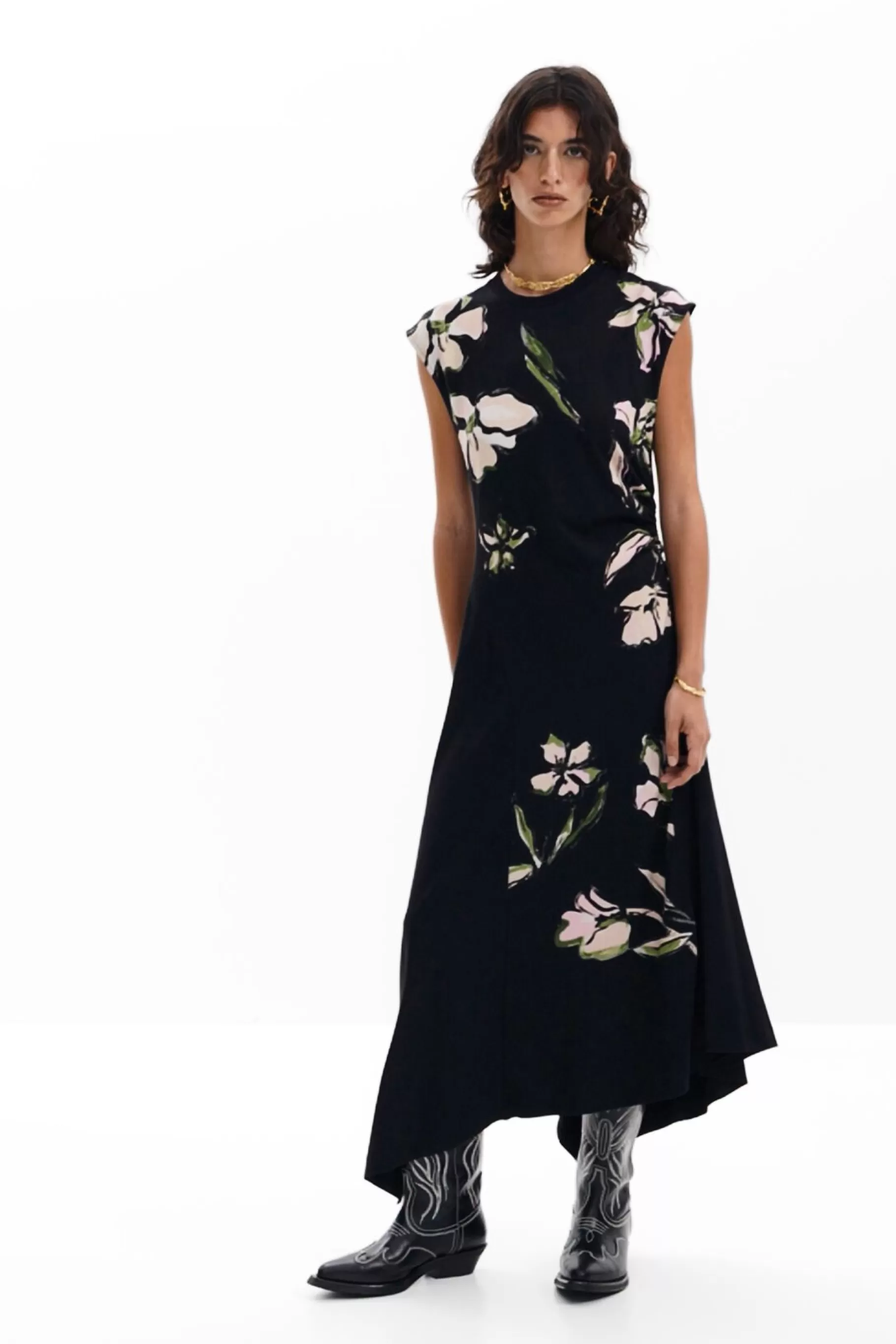 Desigual Vestido asimétrico flores*Mujer Vestidos Y Monos