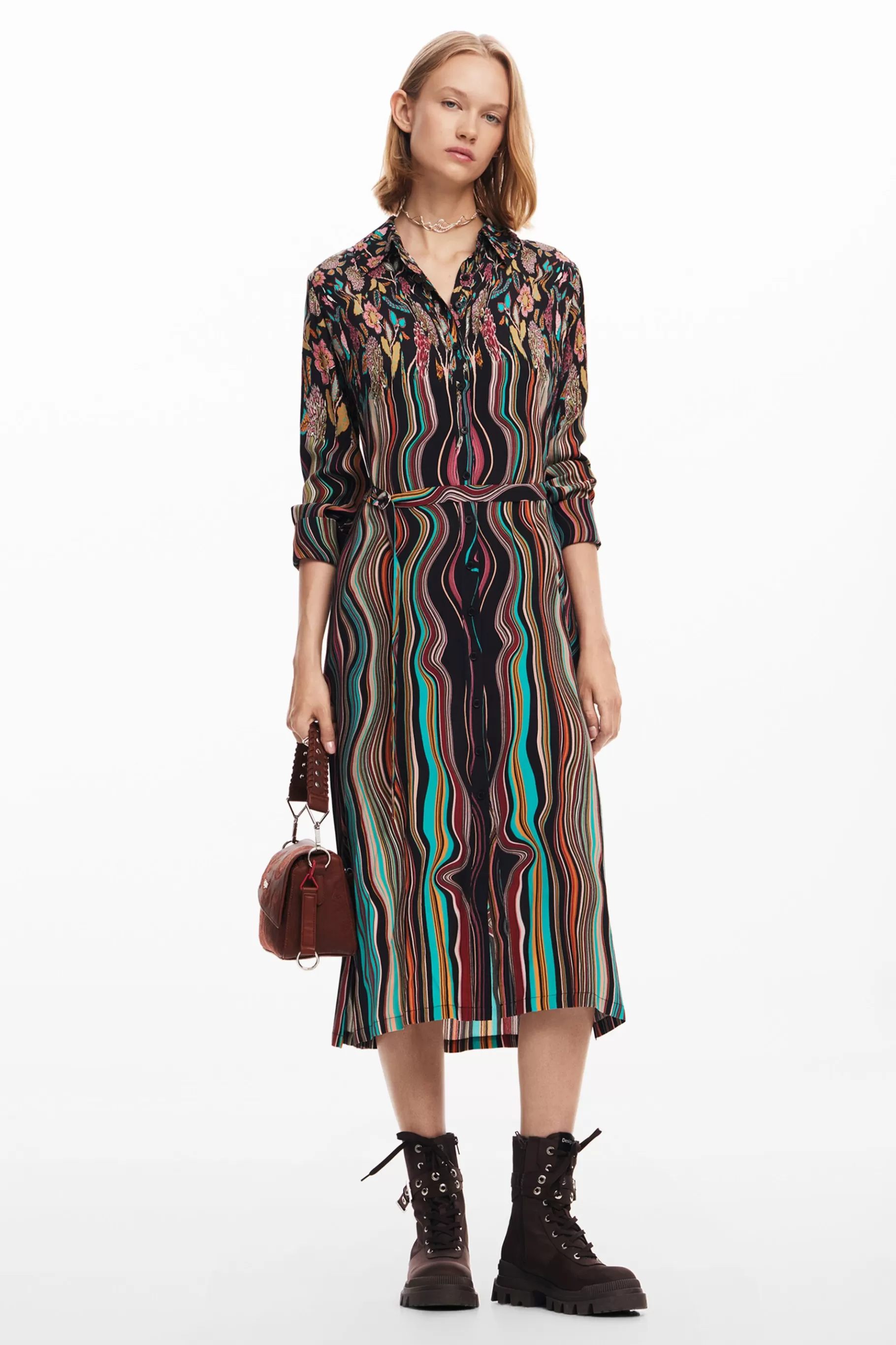 Desigual Vestido midi camisero*Mujer Vestidos Y Monos