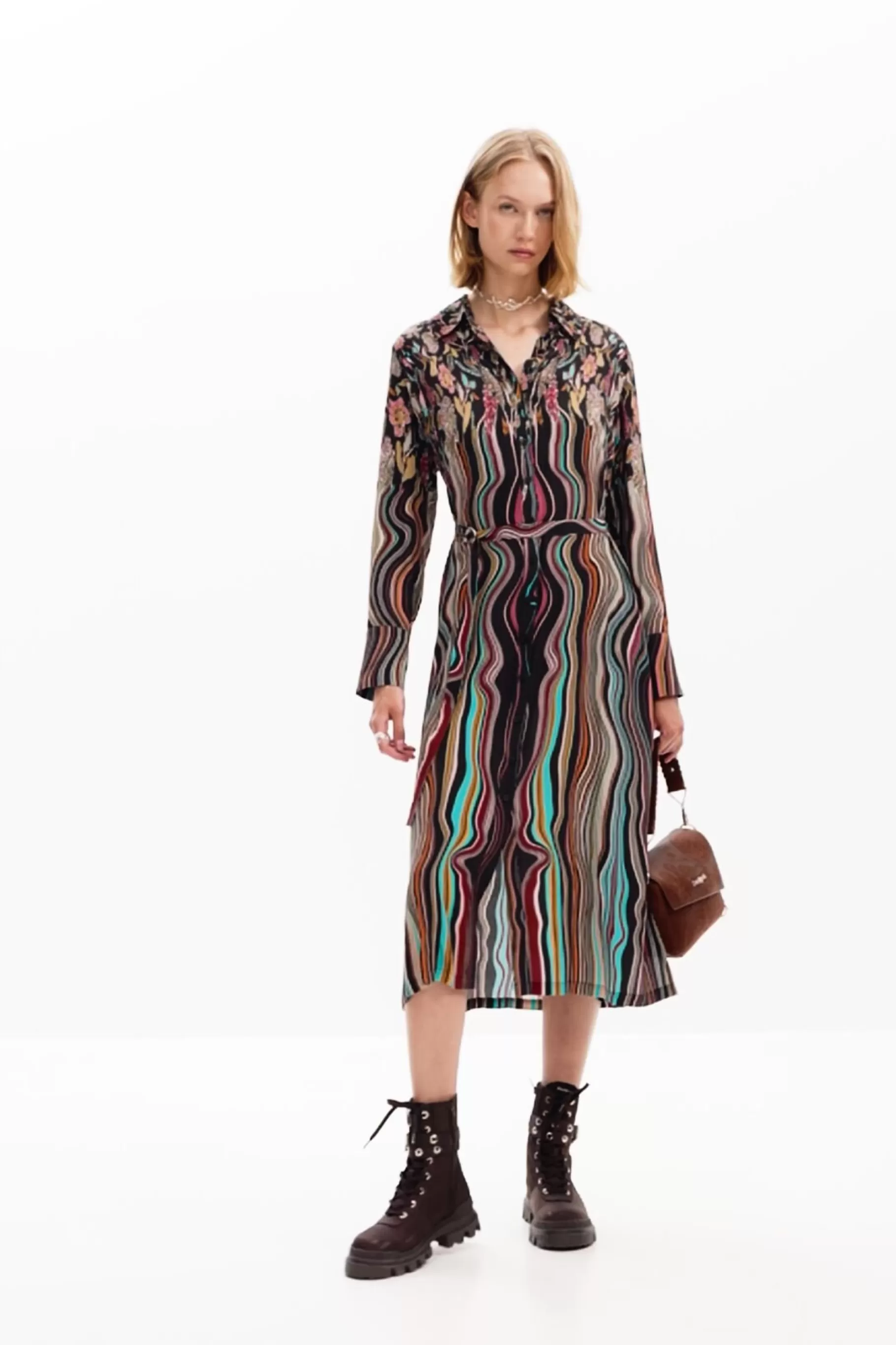 Desigual Vestido midi camisero*Mujer Vestidos Y Monos