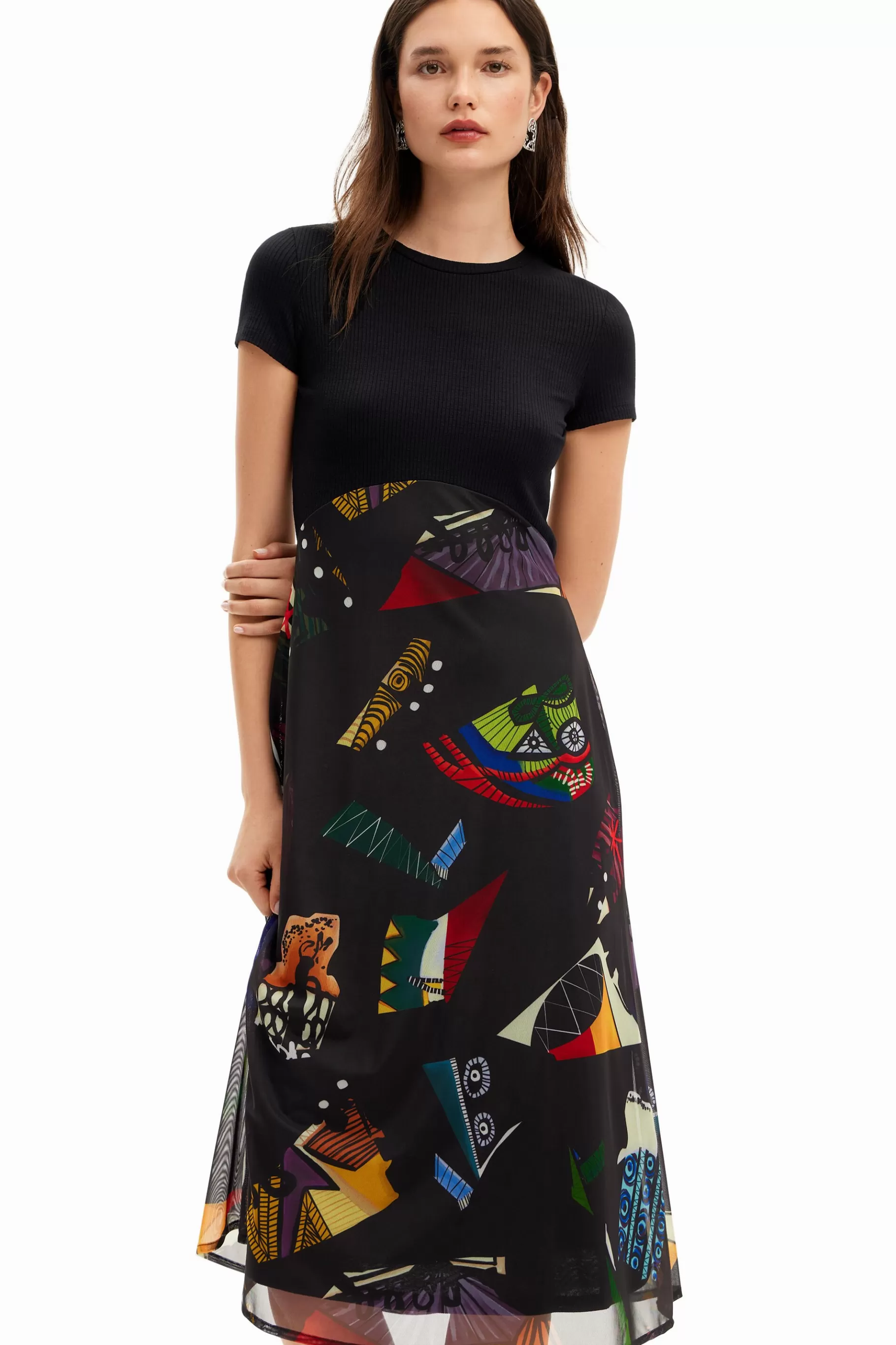 Desigual Vestido midi combinado M. Christian Lacroix*Mujer Vestidos Y Monos