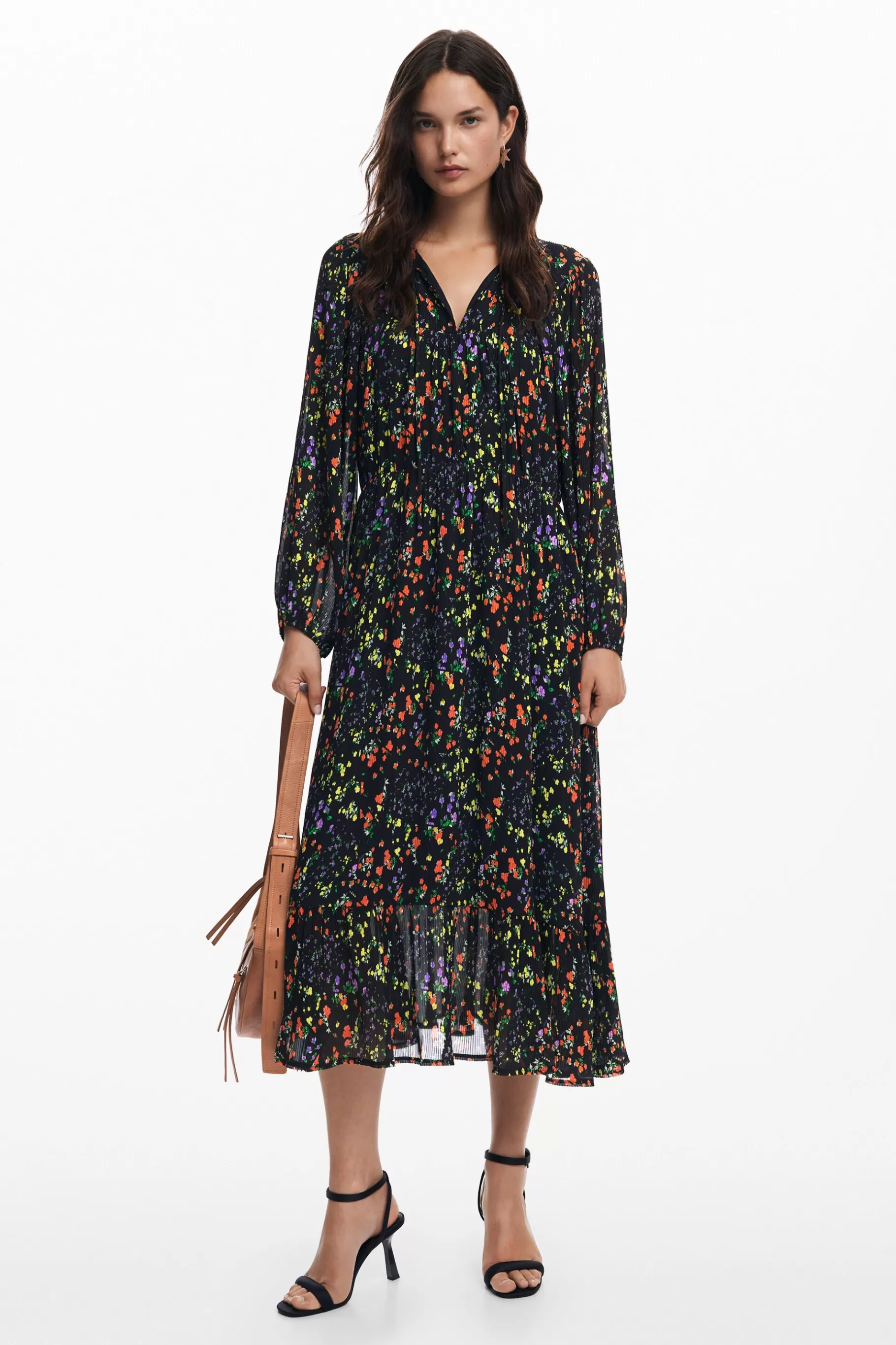 Desigual Vestido midi flores*Mujer Vestidos Y Monos