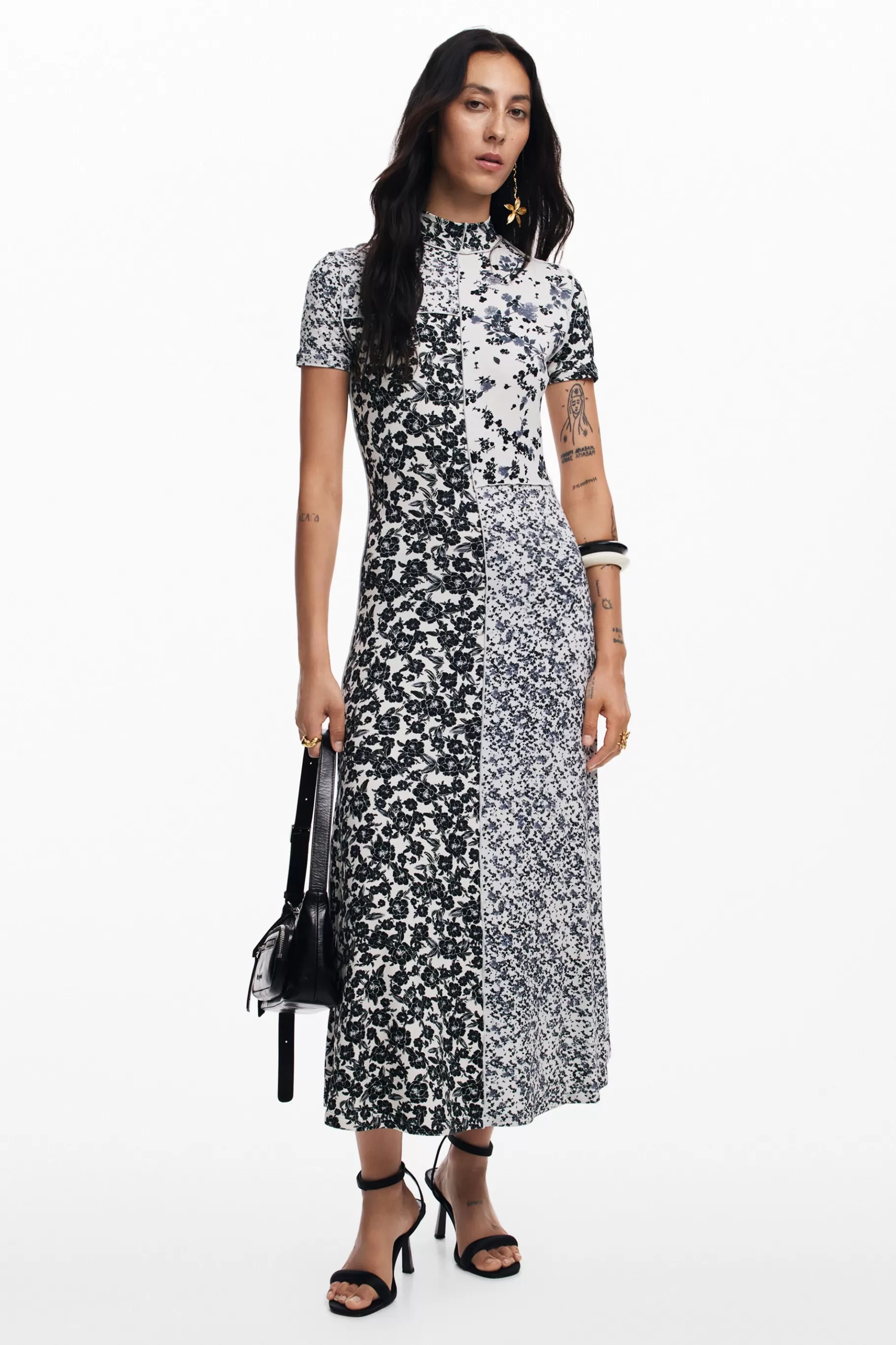 Desigual Vestido midi flores*Mujer Vestidos Y Monos