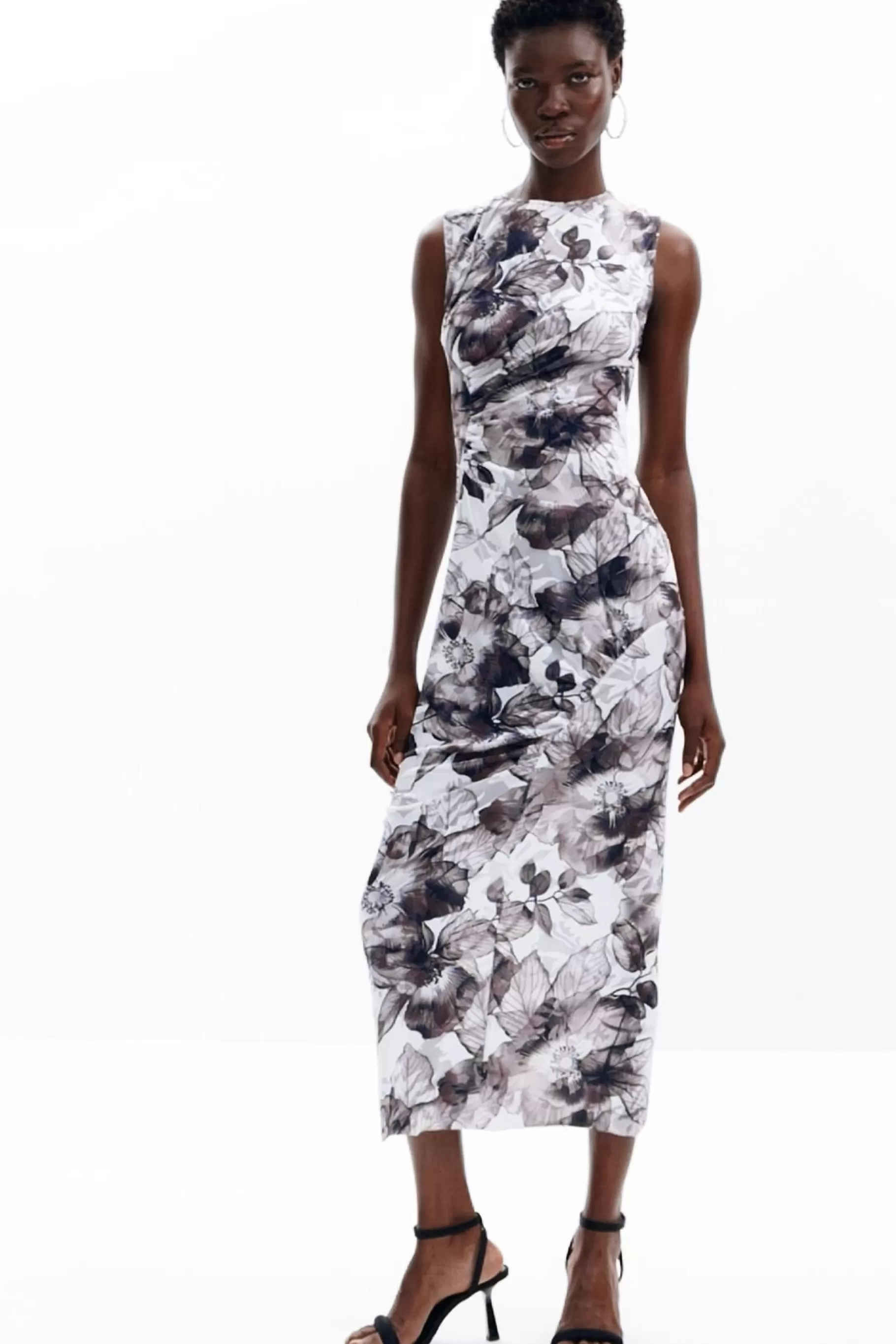Desigual Vestido midi flores*Mujer Vestidos Y Monos