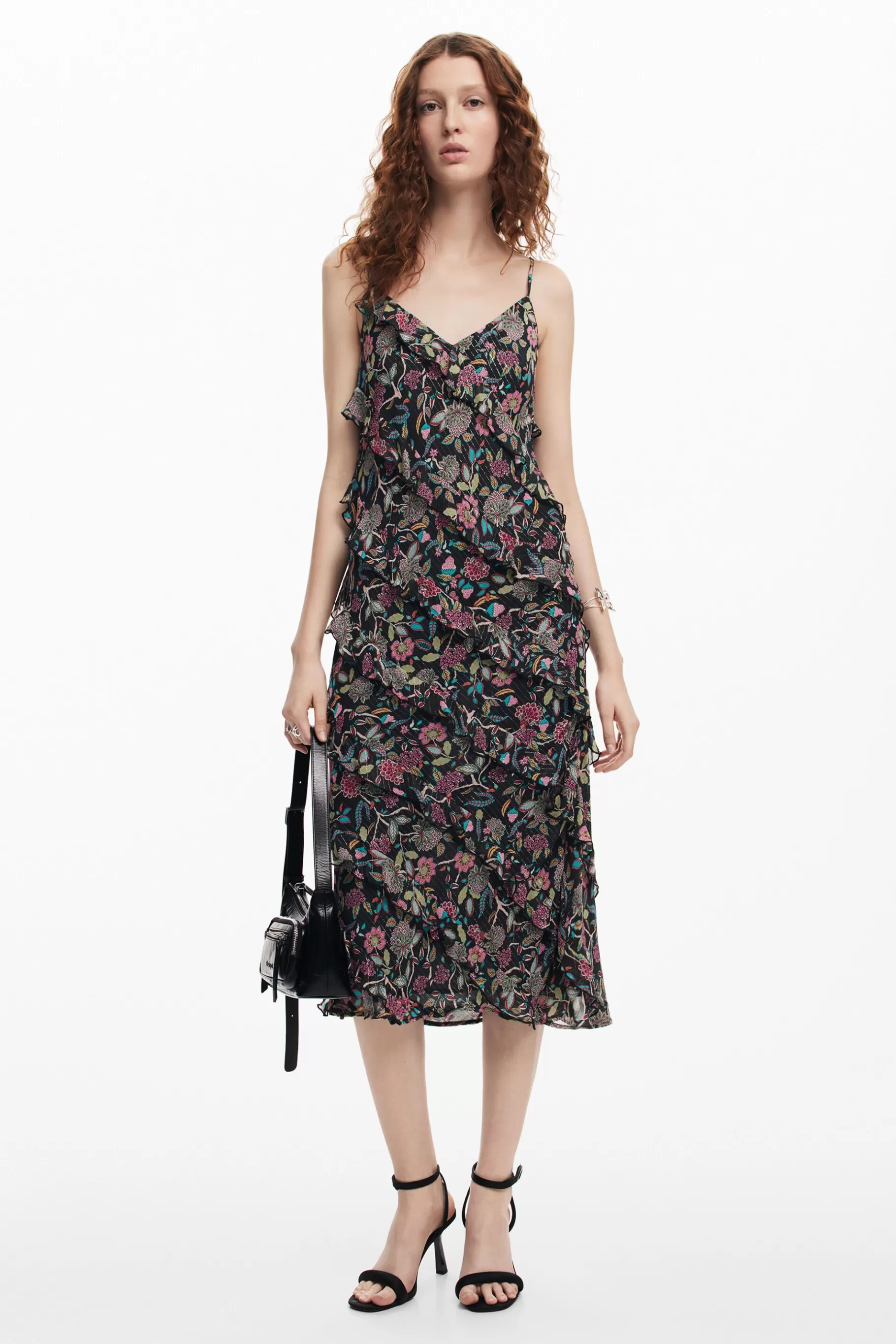 Desigual Vestido midi volantes*Mujer Vestidos Y Monos
