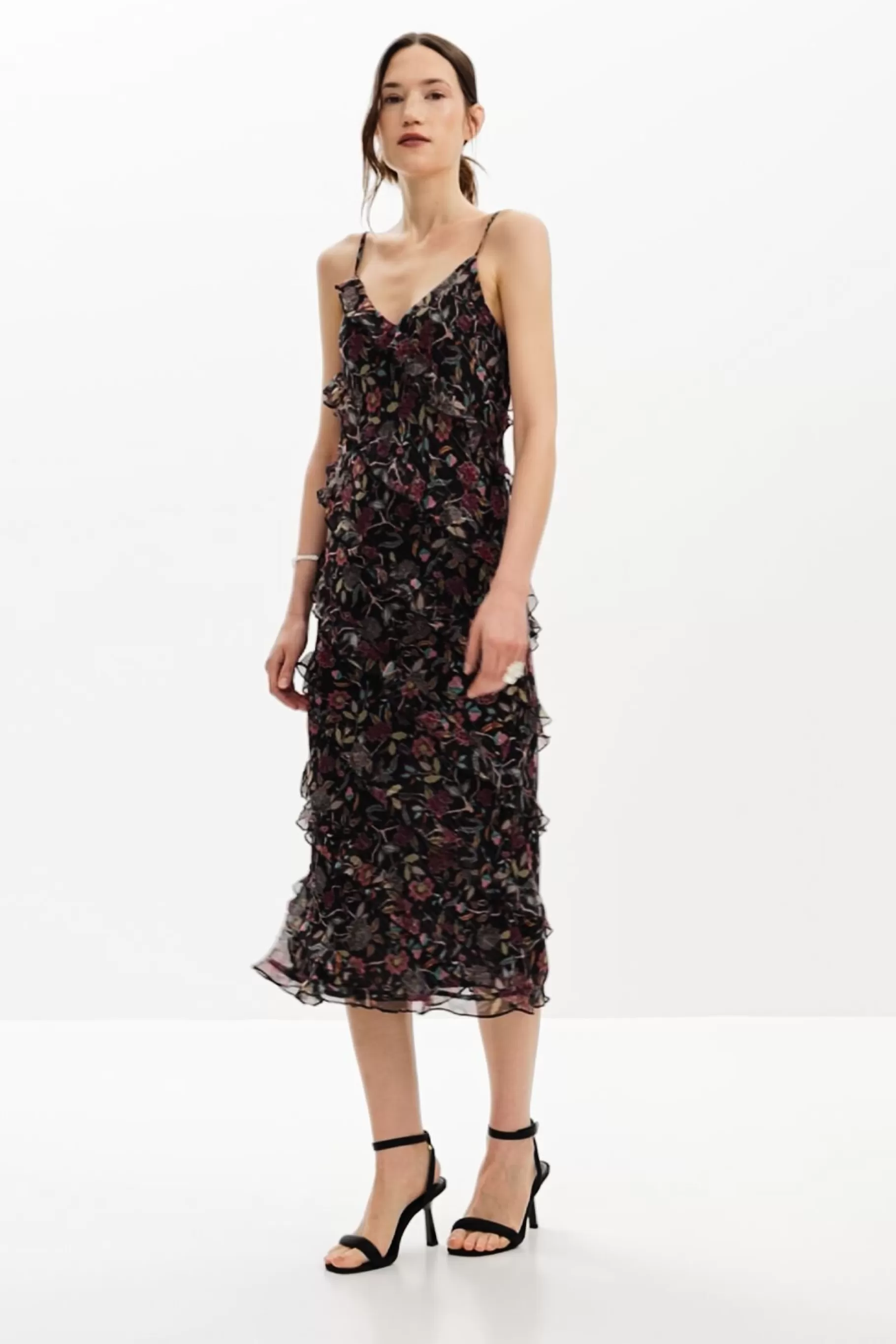 Desigual Vestido midi volantes*Mujer Vestidos Y Monos