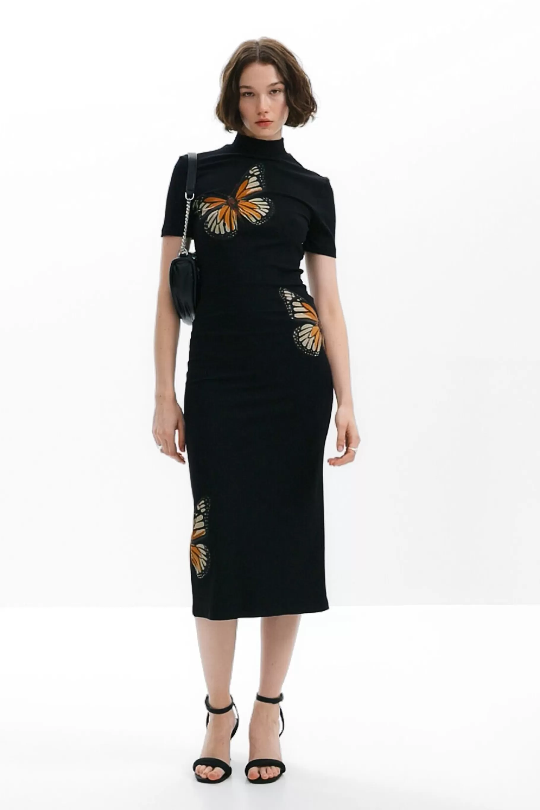 Desigual Vestido slim midi mariposas*Mujer Vestidos Y Monos