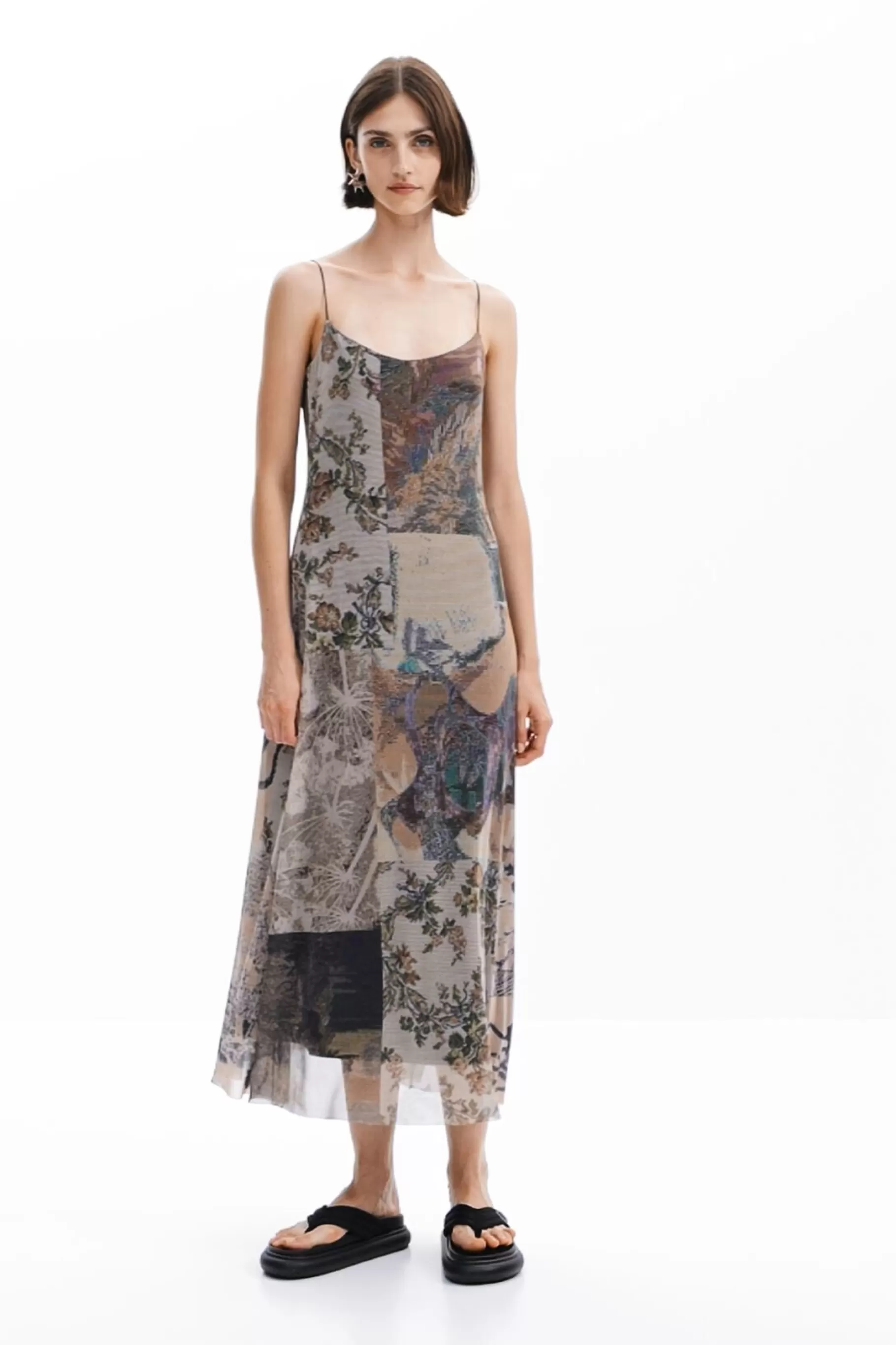 Desigual Vestido tul estampado*Mujer Vestidos Y Monos